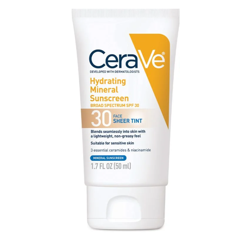 CeraVe Hydrating Mineral Sunscreen SPF 30 Sheer - Hamilton Dermatology